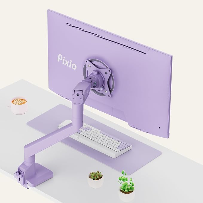 Pixio PS1S Wave Purple Single Monitor Arm Stand Desk Mount