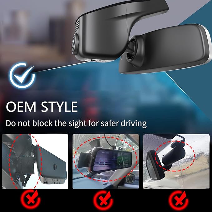 Mangoal 4K Dash Cam Custom fit for Volkswagen Tiguan 2018-2024 Gen2 AD/BW (Model A Black), Integrated OEM Look, UHD 2160P Video, App & WiFi, Loop Recording, Easy to Install, GPS, 64GB Card