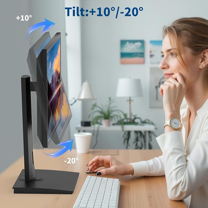 Vesa Monitor Stand with Spring-Adjustable Height, Rotation Vesa Stand,