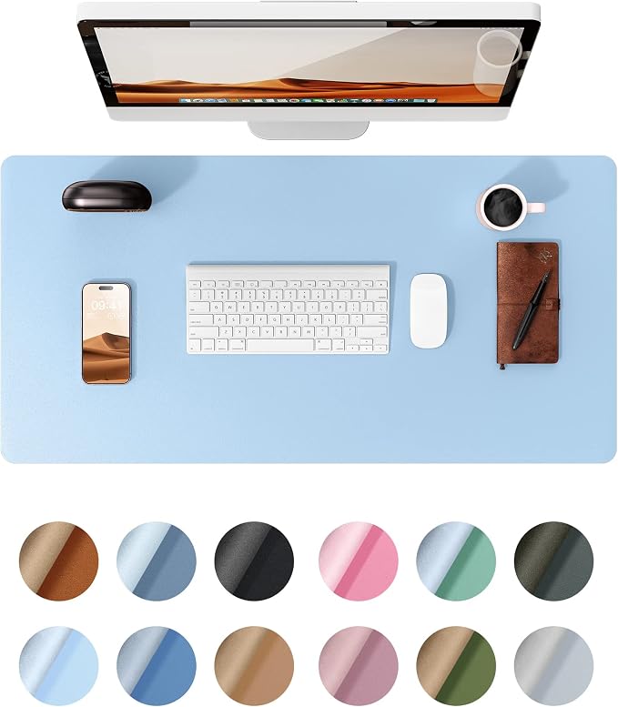 YSAGi Leather Desk Protector, Office Mat, Large Mouse Mat, Non-Slip PU Leather