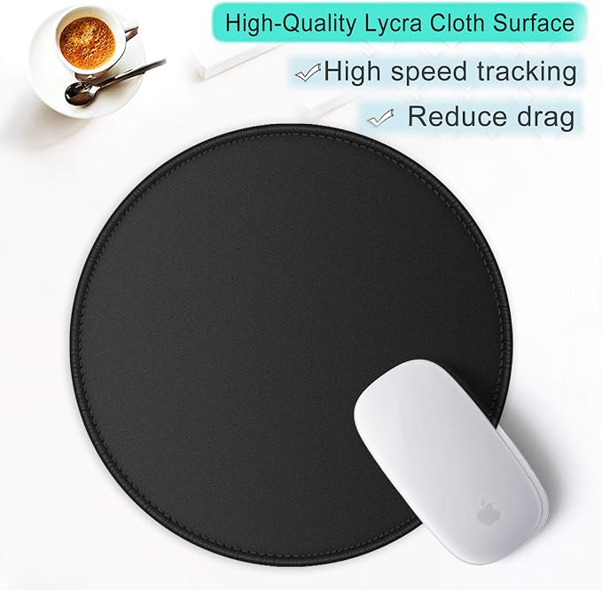 ITNRSIIET Round Mouse Pad with Stitched Edge Premium-Textured Waterproof