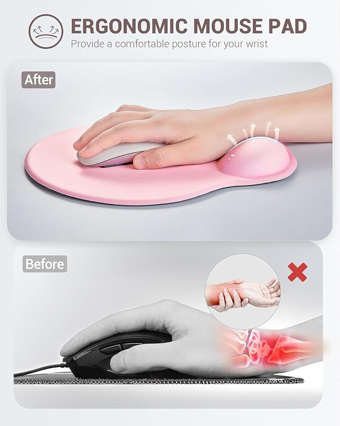 Ergonomic Mouse Pad Wrist Support Set, Memory Foam Keyboard Wrist Rest Set