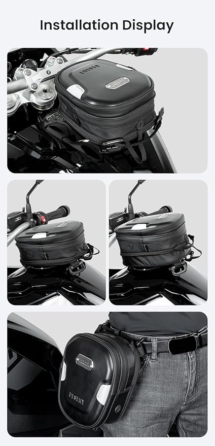 Loboo Motorcycle Tank Bag Expandable Motorcycle Bag, Magnetic Suction Quick Release ,Compatible With CFMOTO 400GT 450SR 450NK 650 GT 700CL-X 800MT 800NK