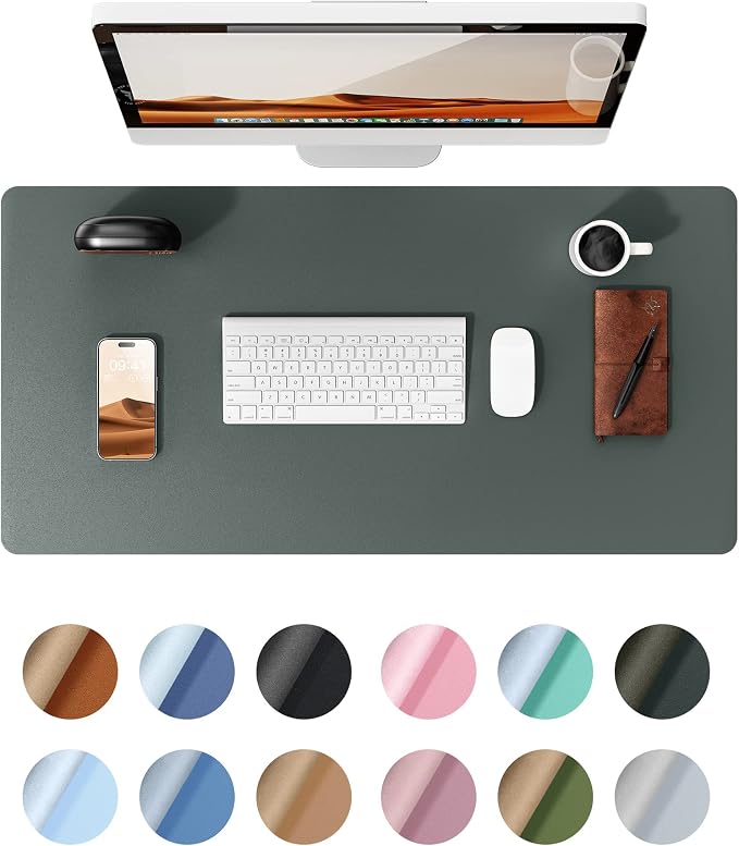 YSAGi Leather Desk Pad Protector, Office Desk Mat, Large Mouse Pad, Non-Slip PU