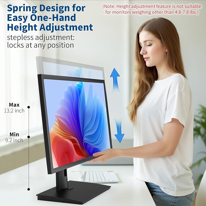 Vesa Monitor Stand with Spring-Adjustable Height, Rotation Vesa Stand,