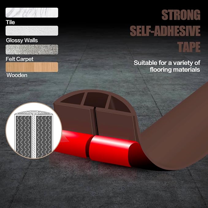 Floor Cord Cover Self Adhesive Cord Hider, 10FT Cable Management, Extension