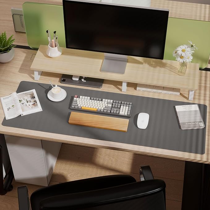 Aothia Leather Desk Pad Protector, Office Mat, Large Mouse Pad, Laptop Desk Pad