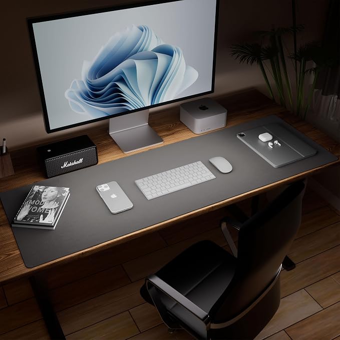 Aothia Leather Desk Pad Protector, Office Mat, Large Mouse Pad, Laptop Desk Pad