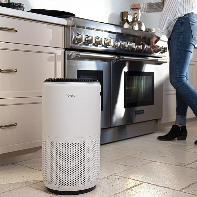 LEVOIT Air Purifiers for Home Large Room Up to 1733 FtΒ² in 1 Hr With Air Quality Monitor, HEPA Sleep Mode, Auto Mode, Smart WiFi, 3-in-1 Filter Captures Pet Allergies, Smoke, Dust, Core 400S-P, White