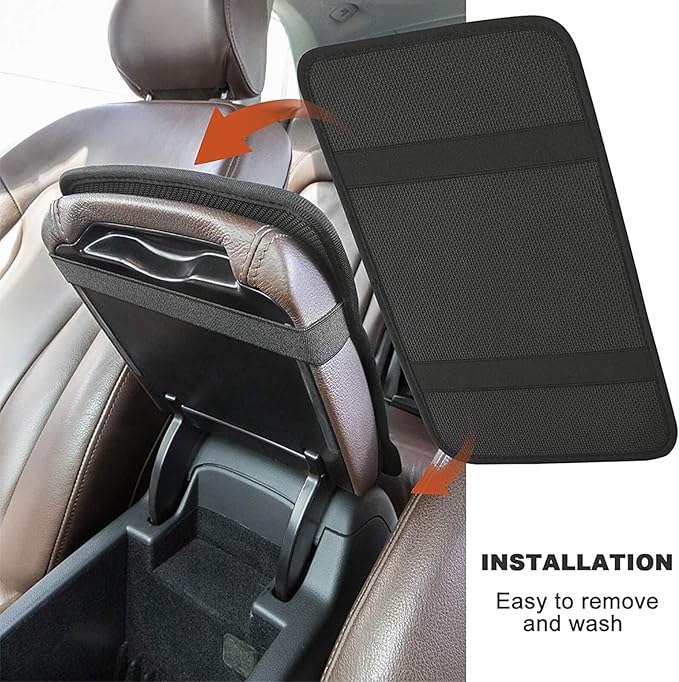 for Vintage Retro American Flag Black Car Center Console Armrest Cover Car Handrail Box Cushion Handrail Box Armrest Cushion Middle Consoles Protector for Most Car