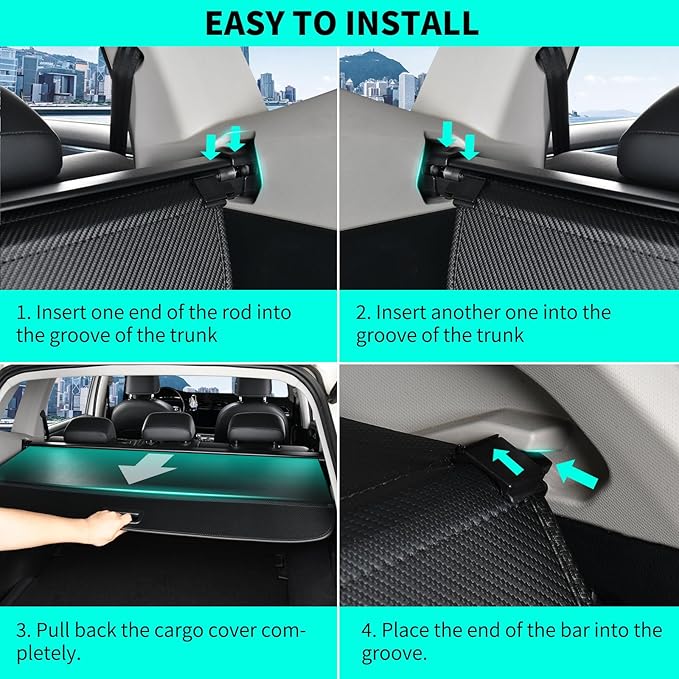Tecoom Cargo Cover fit for Kia Sorento 2025 2024 2023 2022 2021 Accessories, Retractable Rear Trunk Cover Luggage Security Shade, Anti-Peeping Privacy Screen Protector, Carbon Fiber Texture