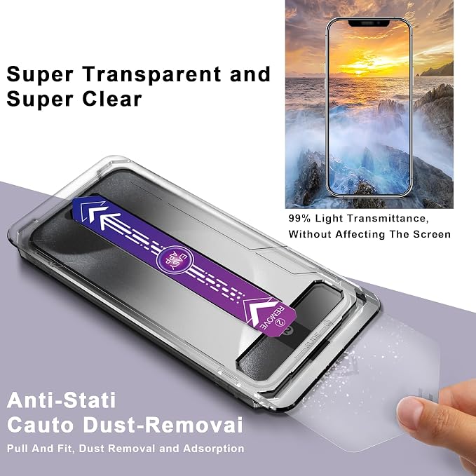 2 Pack Screen Protector for iPhone 11 Pro Max/iPhon XS Max, 9H Tempered Glass