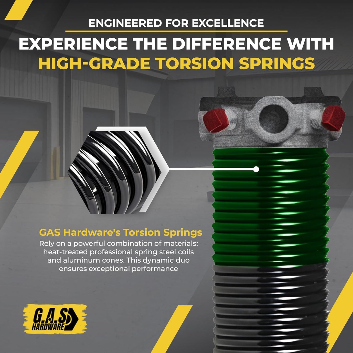 Garage Door Torsion Spring 243x1.75x33 Includes 1” Steel Bearing, Gloves, Manual, and Winding Bars for Right Side of Garage Door Precision E-Coating 5-Year Warranty Min. 30,000 Cycles (Black Cone)