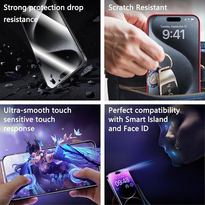 2 Pack Screen Protector for iPhone 11 Pro Max/iPhon XS Max, 9H Tempered Glass