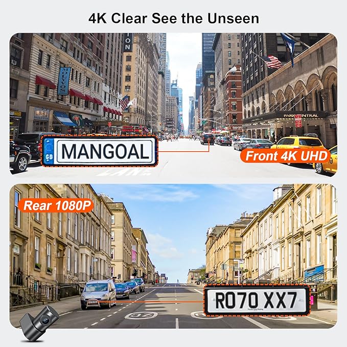 Mangoal Front 4K & Rear 1080P Dash Cam Custom fit for Subaru Outback Gen5 BS 2016-2019,Gen6 BT 2020-2025,2.5i Limited 2.5i Premium 3.6R Limited and More,Integrated OEM Look,App & WiFi,128GB Card