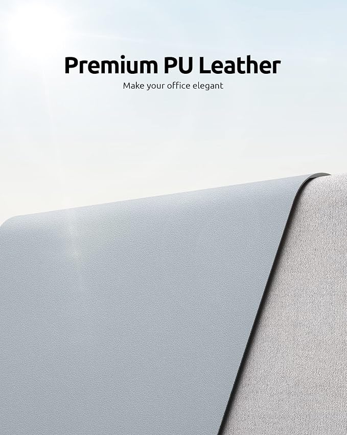YSAGi Leather Desk Protector, Office Mat, Large Mouse Mat, Non-Slip PU Leather