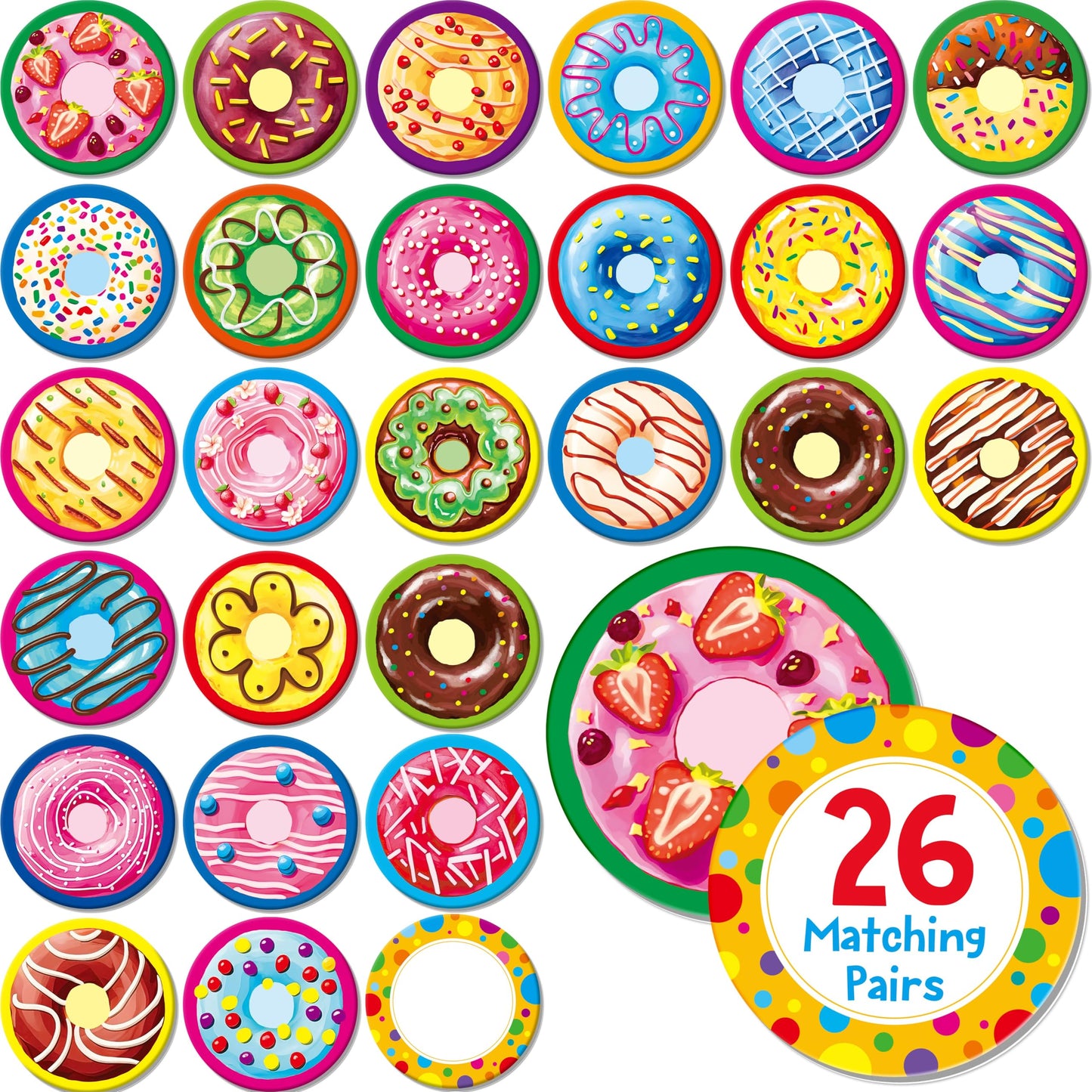 Memory Matching Game, 72 PCS Nature Theme Matching Cards for Toddlers 36 Pairs Memory Cards for Preschool 4 5 6 Years Old