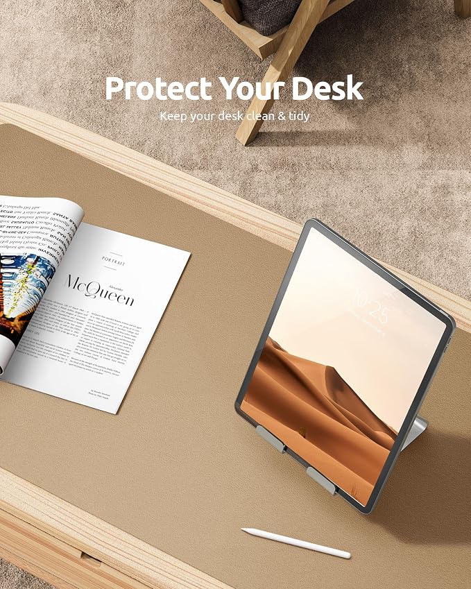 YSAGi Leather Desk Protector, Office Mat, Large Mouse Pad, Non-Slip PU Leather