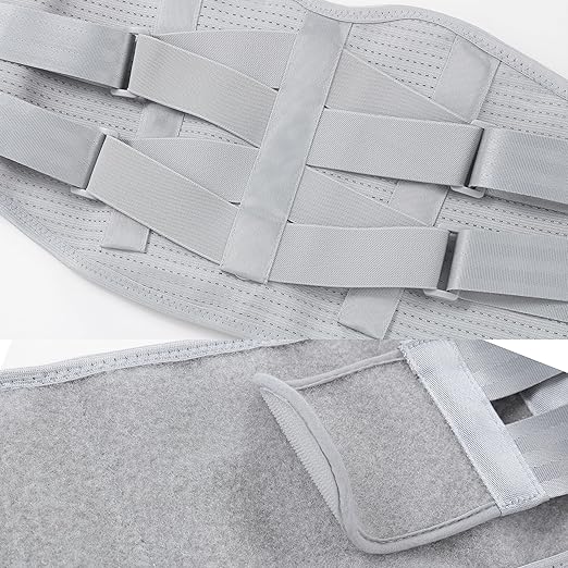 NeoTech Care Back Support Belt - Breathable & Adjustable Lower Back Brace - Double Pull Compression Straps (Grey, Size S)
