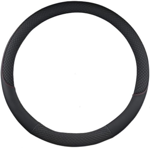 Car Semi Truck Van Leather Steering Wheel Cover Fits 14 15 16 17 18 19 Inch Maximum Grip Non Slip Durable Universal Fit for Most Vehicles (45cm/17.7in,Black)