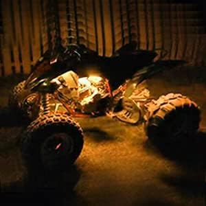2Pcs 12LEDs Motorcycle LED Light Strips- RGB Multi-Color Accent Glow Neon Ground Effect Lights lamp for Motorcycle led Light Kits,ATV Car Golf cart LED Underglow Strip Lights