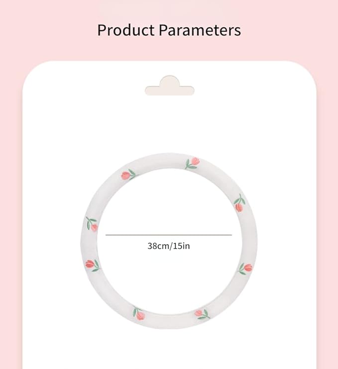 Wheel Cover Flax Microfiber Steering Wheel Covers for Women Fit 15 inch Car Cute Bow Tie Anti-Slip Breathable Absorbing Sweat Cover (Type-D-Bear)