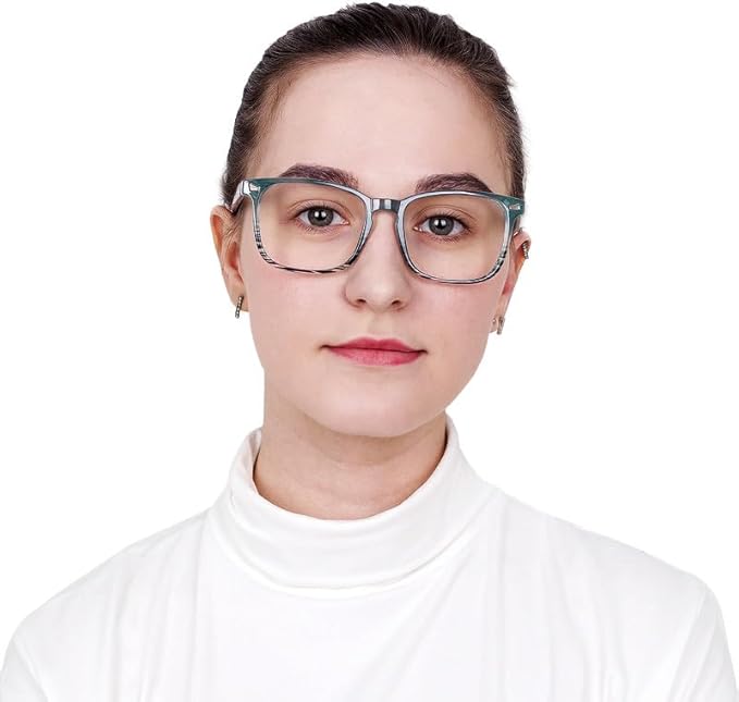 YEIN Bifocal Reading Glasses with Blue Light Blocking Lenses, Bifocal Reader for Women and Men, Vintage Square frame with Spring Hinge (+0.00/+1.50 magnification)
