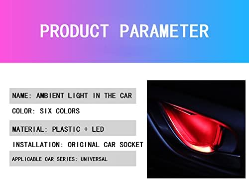 Automotive Door Handle Lights,12V 4pcs LED Interior Lights Multicolor Universal Fit for Car Interior Atmosphere Light (Orange)