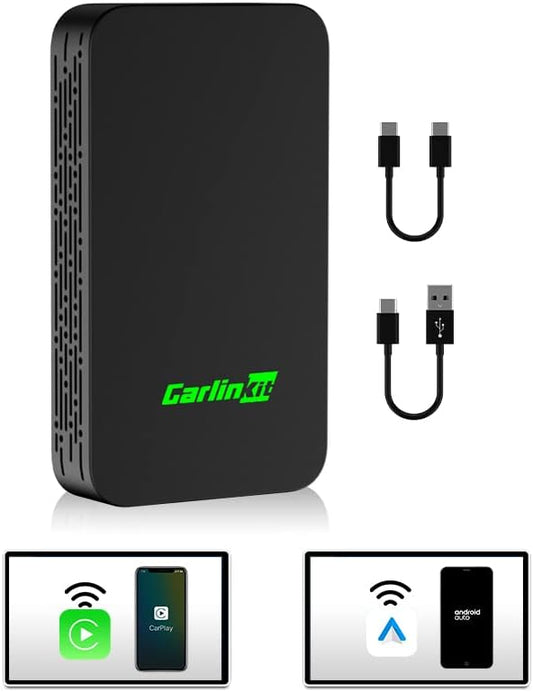 Carlinkit 5.0 2air Wireless car Adapter,CarPlay Dongle for Wired CarPlay and Wired Android Auto Car,for iPhone 6+ and Android 11+,Easy Setup via Plug-in USB Connection,Supports Online Upgrde