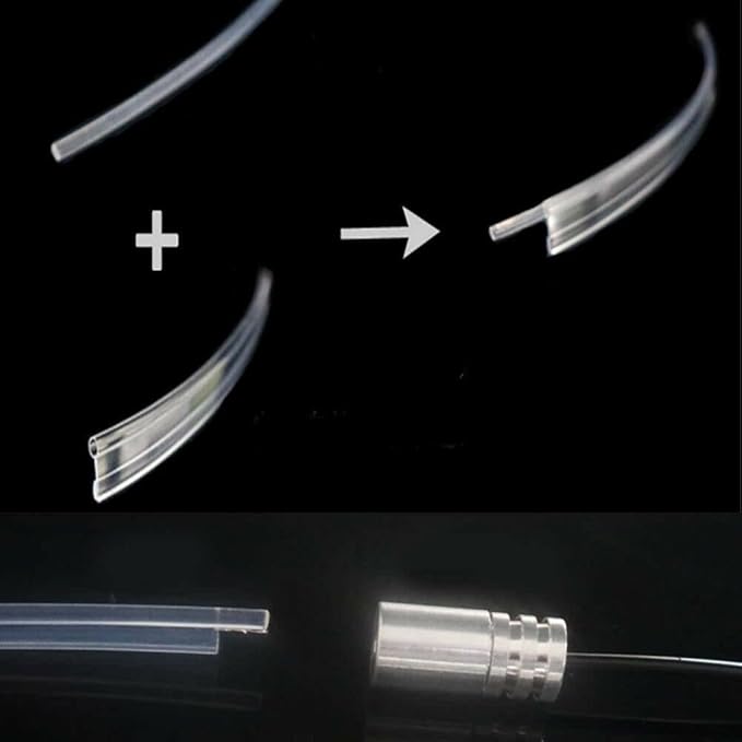 3m/9.8ft 5m/16ft Car Home LED Strip Ambient Light 2mm Plastic Optic Fiber Cable Skirt Tube Kit with 12V LED Light Source Illuminator (Ice Blue,3m/9.8ft)