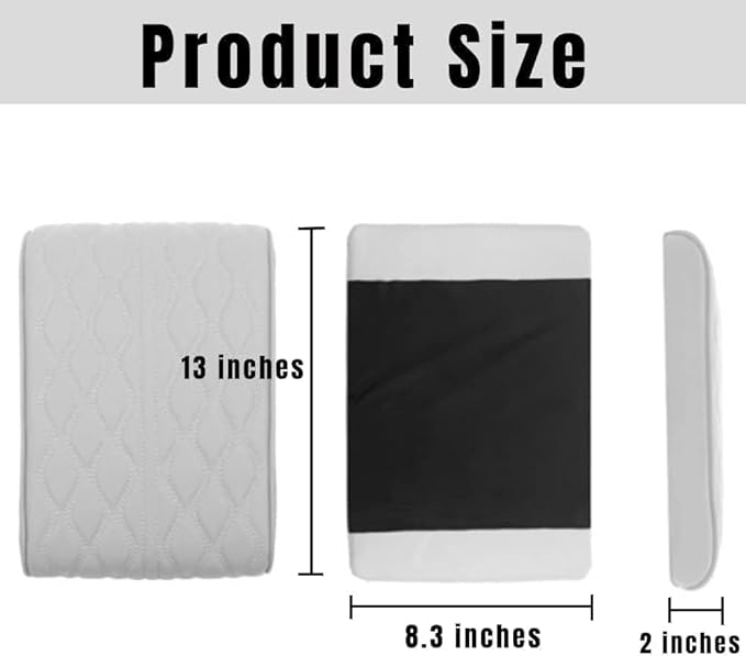 Leather Car Armrest Box Pad, 2026 New Upgrade Waterproof Universal Memory Cotton Armrest Box Pad, Center Console Lid, Car Center Console Cover for Most Vehicle, Car Accessories (Grey)