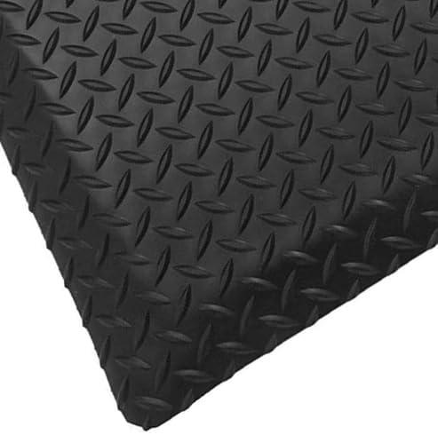 Rhino Mats, American Classic Diamond Anti-Fatigue Mats, Industrial Ergonomic Comfort Standing Mat for Work, Home, Garage, Office, Kitchen or Anywhere (Black 1" Thick, 4 FT. x 21 FT.)