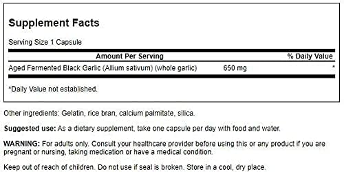Swanson Aged Black Garlic 650 mg 30 Caps (2 Pack)