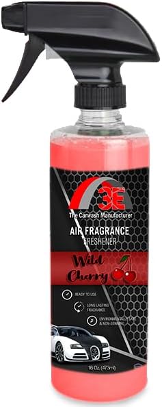3E Car Air Freshener Premium Super Cherry Scent 16 fl oz – Professional Automotive Air Freshener & Odor Eliminator, Long-Lasting Interior Fragrance for Cars, Trucks, SUVs, RV, Home & Office (CHERRY)