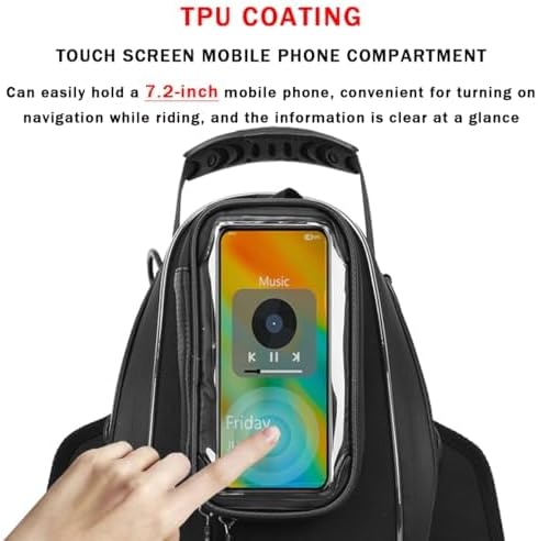 Motorcycle Tank Bag for Honda VFR 800 X Crossrunner VFR800 800X, Magnetic & Strap Mount Tank Bag for Motorcycles, Motorcycle Touring Navigation Luggage Bag Tank Bags,A Strap