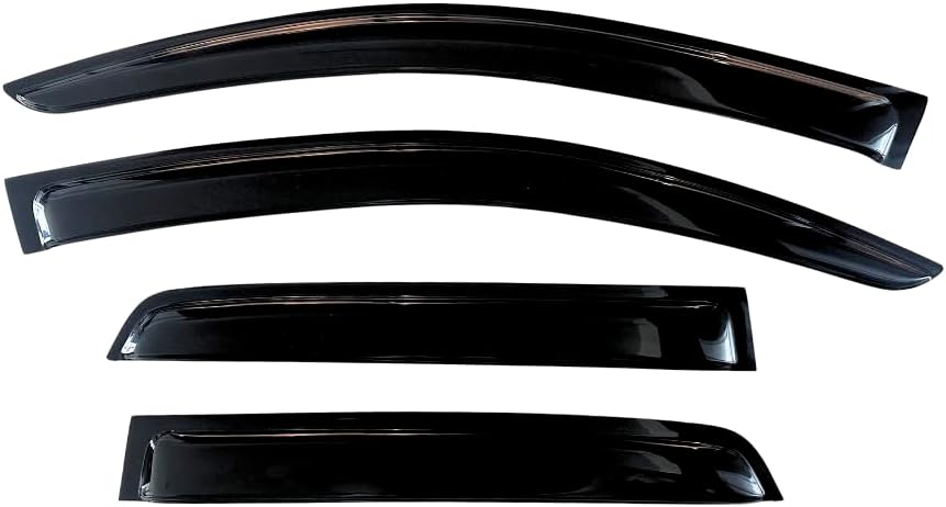 KPY Window Visor Compatible with 2004-2014 Ford F150 SuperCab, 4PC Rain Guard Side Window Vent Deflectors Tape-On Style, 2004 2005 2006 2007 2008 2009 2010 2011 2012 2013 2014 (SuperCab Only)