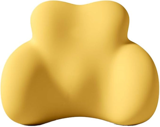 Car Lumbar Support Pillow for Volkswagen VW Golf V 2003-2005 2006 2007 2008 Memory Foam Back Support Cushion Breathable Car Seat Lumbar Pad Accessories,Yellow