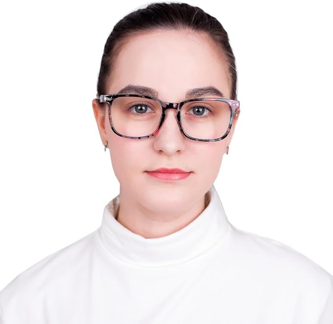 YEIN Bifocal Reading Glasses with Blue Light Blocking Lenses, Bifocal Reader for Women, Vintage Square frame with Spring Hinge (+0.00/+2.00 magnification)