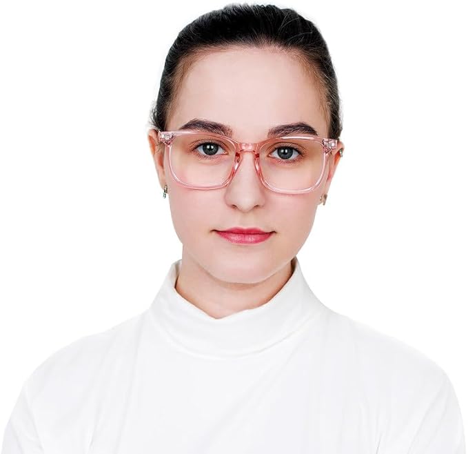 YEIN Bifocal Reading Glasses with Blue Light Blocking Lenses, Bifocal Reader for Women, Vintage Square frame with Spring Hinge (+0.00/+2.00 magnification)