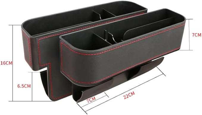 JEYODA Car Seat Gap Filler Organizer, Car Organizer Front Seat, Pack Auto Console Side Storage Box with Cup Holders，Car Organizers and Storage for Holding Phone, Sunglasses, Wallet 1PC(beige)