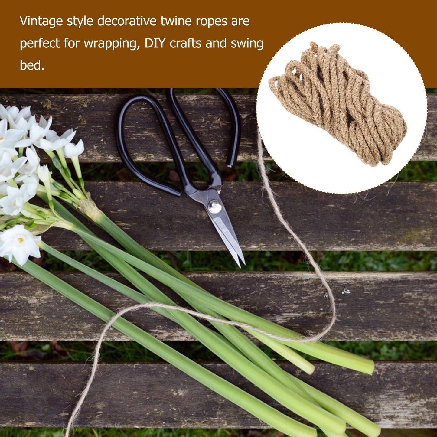 IDEANATEGRATE 1 Bundle Hand Woven Rope for Swing Bed in Yellow 11.8X0.3X0.3in