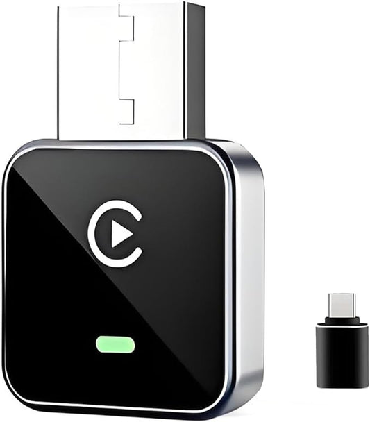 2026 Upgraded Wireless CarPlay Adapter for Apple iPhone, Plug and Play, Fast Auto-Connect, Realtek 8730E Chip Stable & No Latency, Wired to Wireless Adapter with USB-A/Type-C Port Gray-CT (CM101)