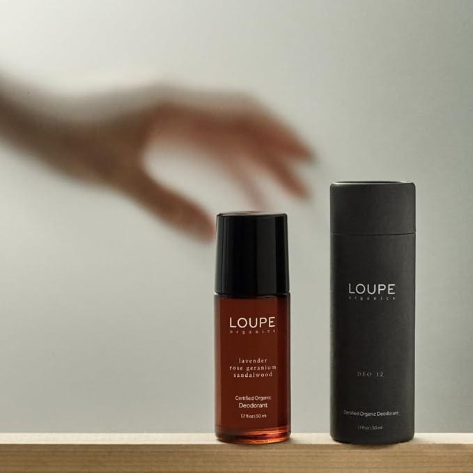 LOUPE | Upgraded Formula | Certified Organic Deodorant Roll-on | 100% Natural & Plant-Based, Unisex, Sensitive Skin | Scented with Organic Essential Oils | Lavender, Geranium Rose, Sandalwood
