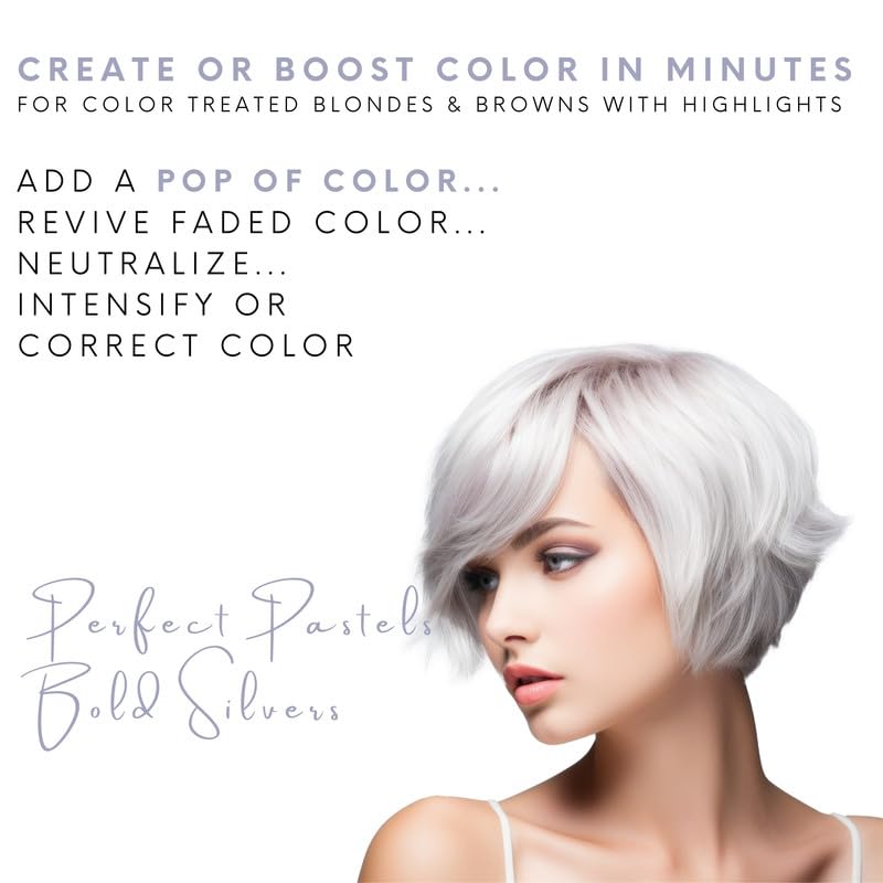 Watercolors INTENSE METALLIC Semi Permanet Color Depositing Shampoo-Sulfate & Paraben Free to Maintain & Enhance Hair Color 8 fl oz - SILVER