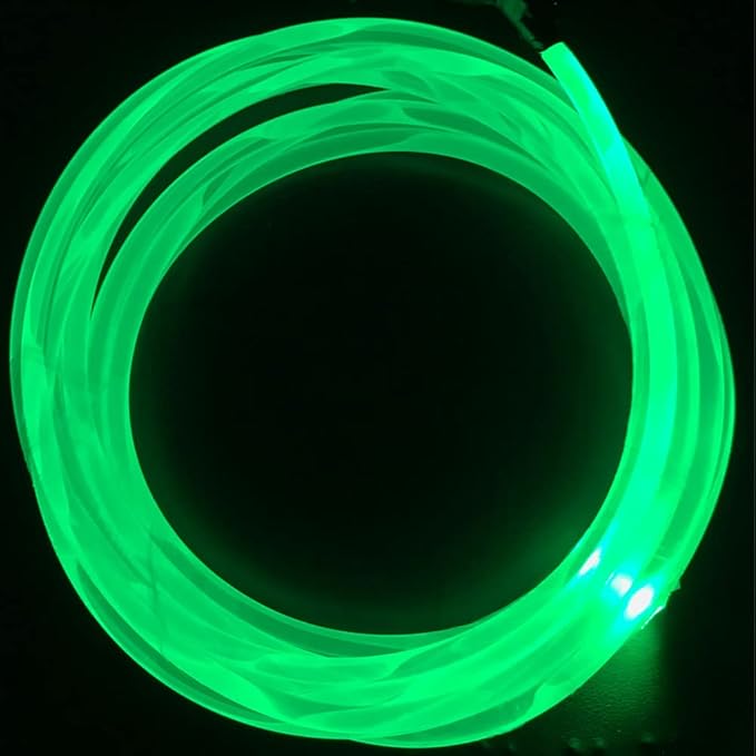 Super Bright MMA Plastic Optic Fiber Side Glow - LED Light Source Soft Optical Fiber Light Guide Strip (0.31in Diameter)