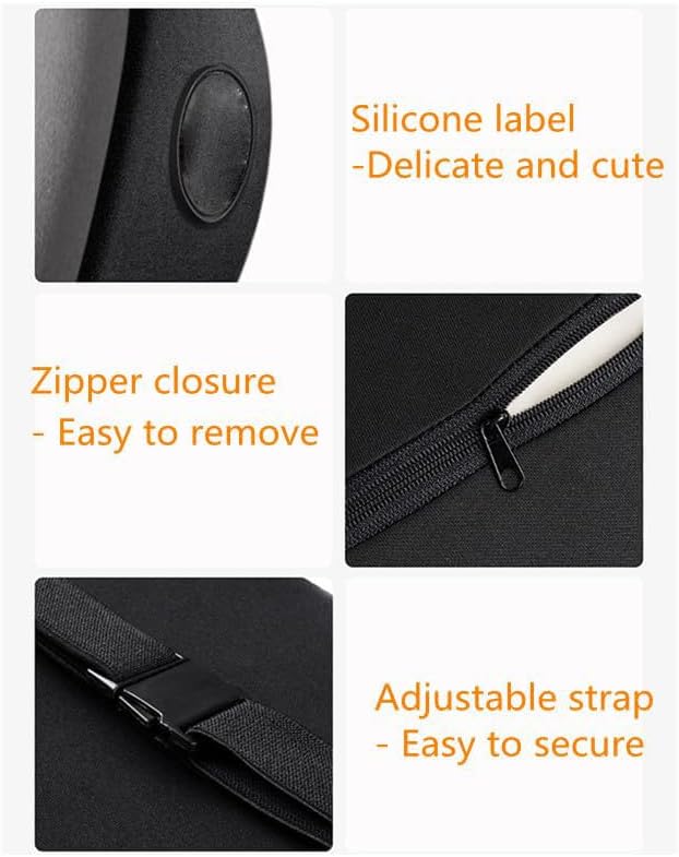 Car Headrest & Lumbar Support Cushion, Ergonomic Car Seat Headrest & Lumbar Cushion, Car Lumbar Support Pillow and Car Neck Pillow Kit for Office Chair, Truck, Wheelchair (Black)