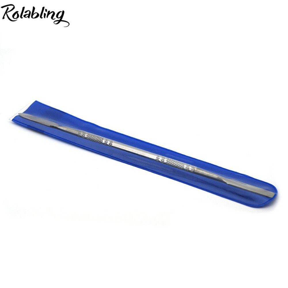 7.2 inches Pro Stainless Steel Make Up Spatula Double Sided Cosmetic Stirring Rod Nail Art Manicure Tools (size-2)