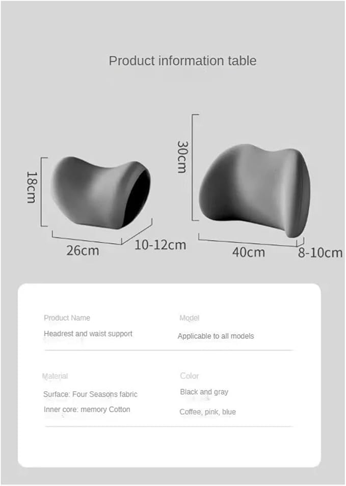 Car Neck Pillow and Lumbar Support Cushion - Memory Foam Backrest for Driver Seat Comfort(Olive Green)