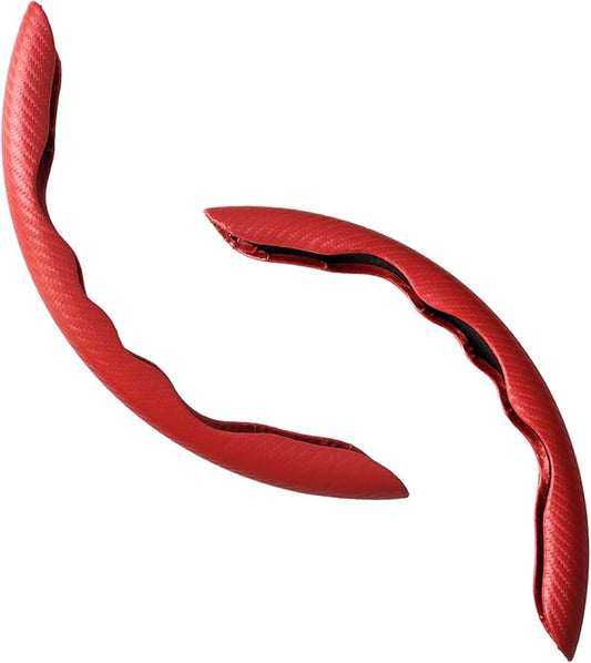 Car Interior Accessories Butterfly Steering Wheel Cover Car Carbon Fiber Anti-Skid Steering Wheel Cover (Red)