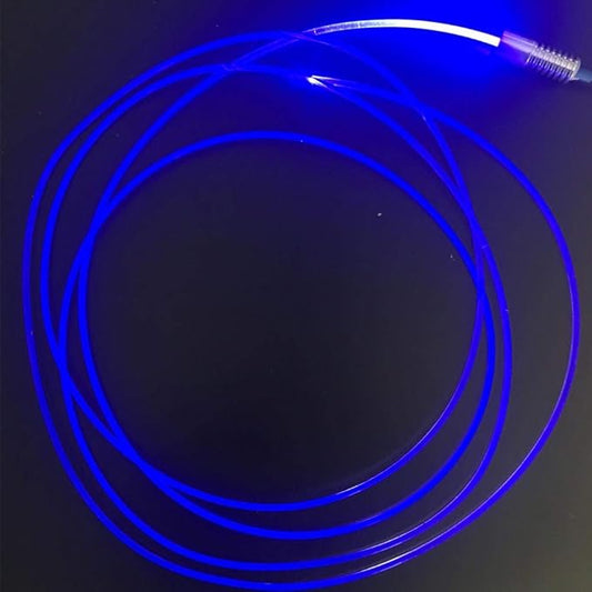 3mm 5meters/16ft PMMA Optic Fiber Cable Side Glow with 12V 1.5W LED Aluminum Illuminator Light Source for Home Car DIY (Blue)
